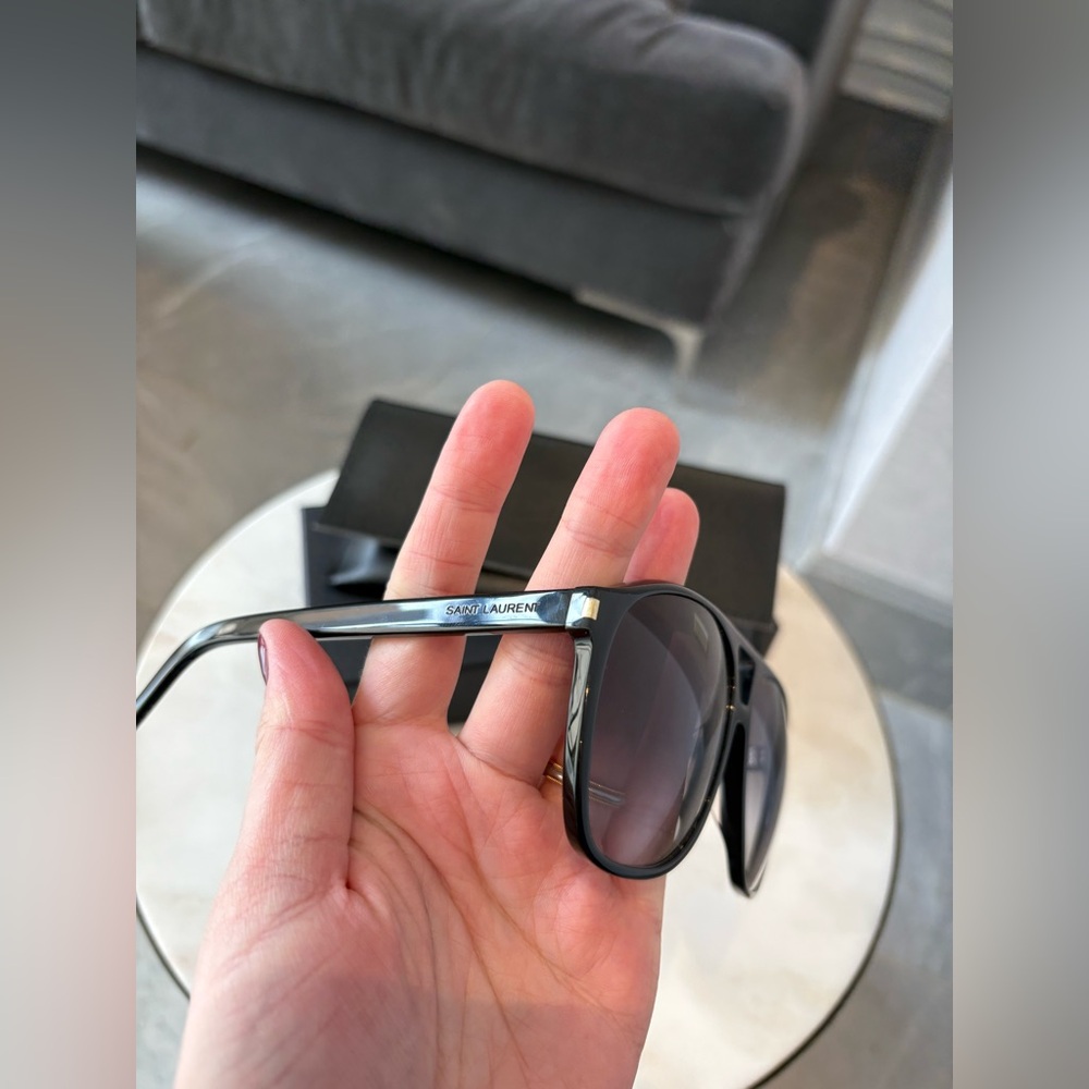 Saint Laurent Eyewear Aviator Sunglasses Unisex SL 596 Dune Acetate in Black - Picture 16 of 16